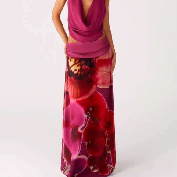 Peppermayo Pink and Red Floral Maxi Skirt - Picture 2 of 2